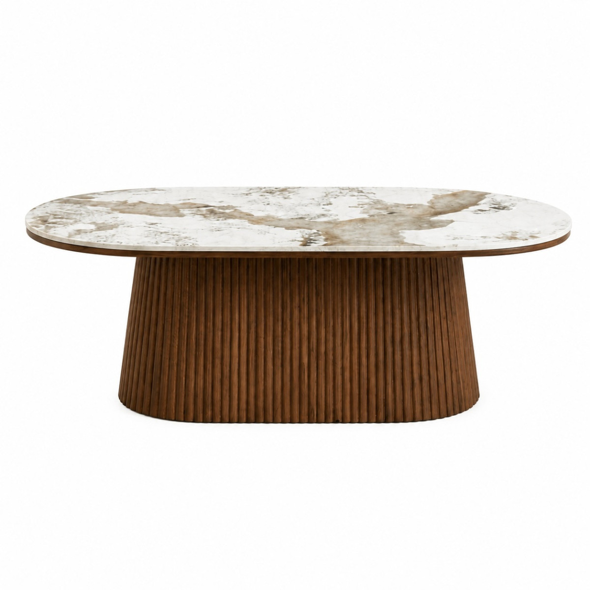 Table basse ovale en céramique - BORNEO marron, MATHI DESIGN