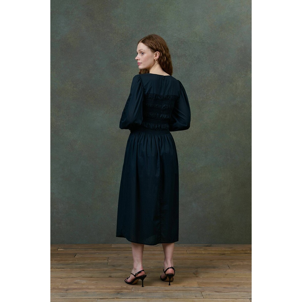 Aymee Smocked Midi Dress black, LOUISE MISHA