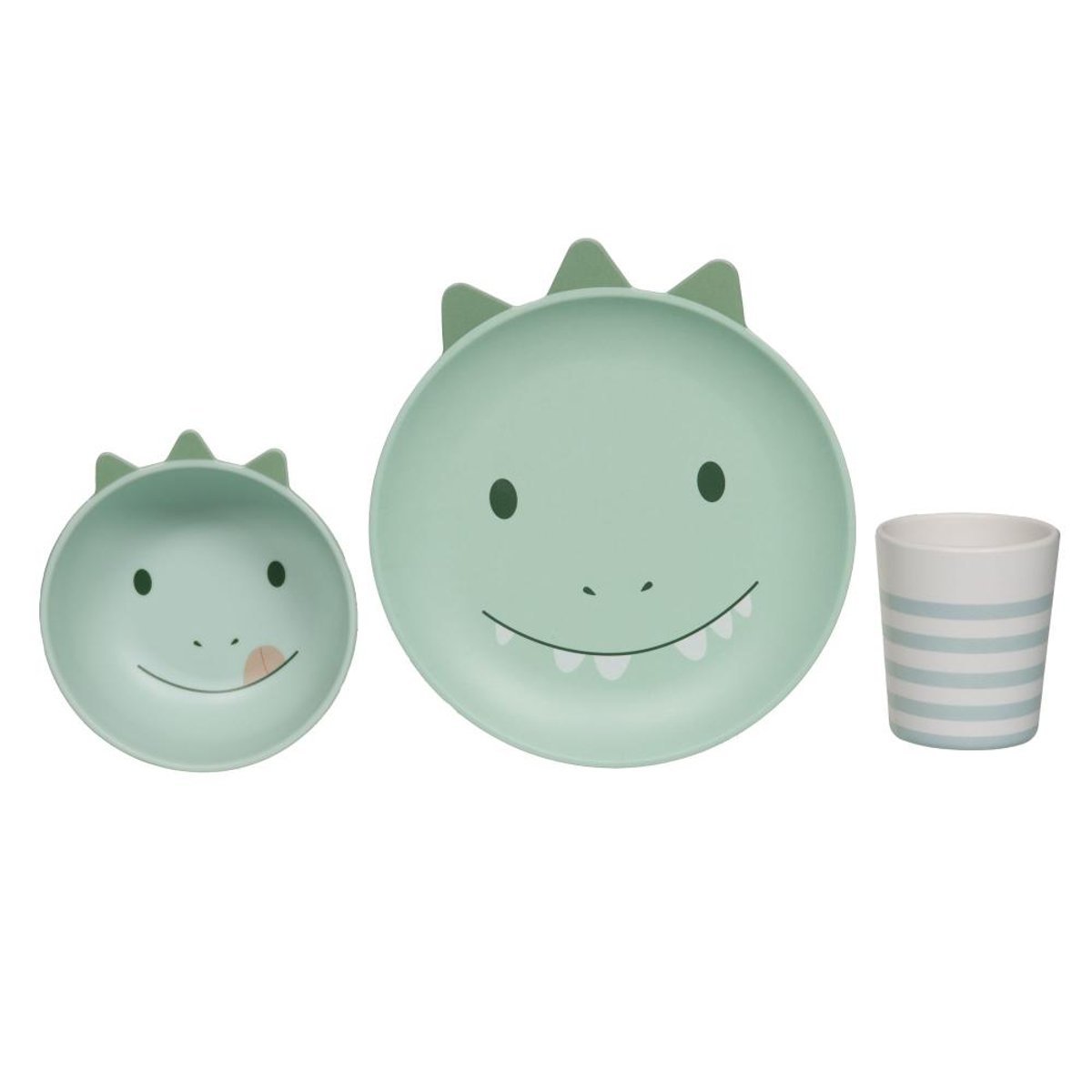 Coffret déjeuner 3 pièces Dino - DINO vert, AMADEUS