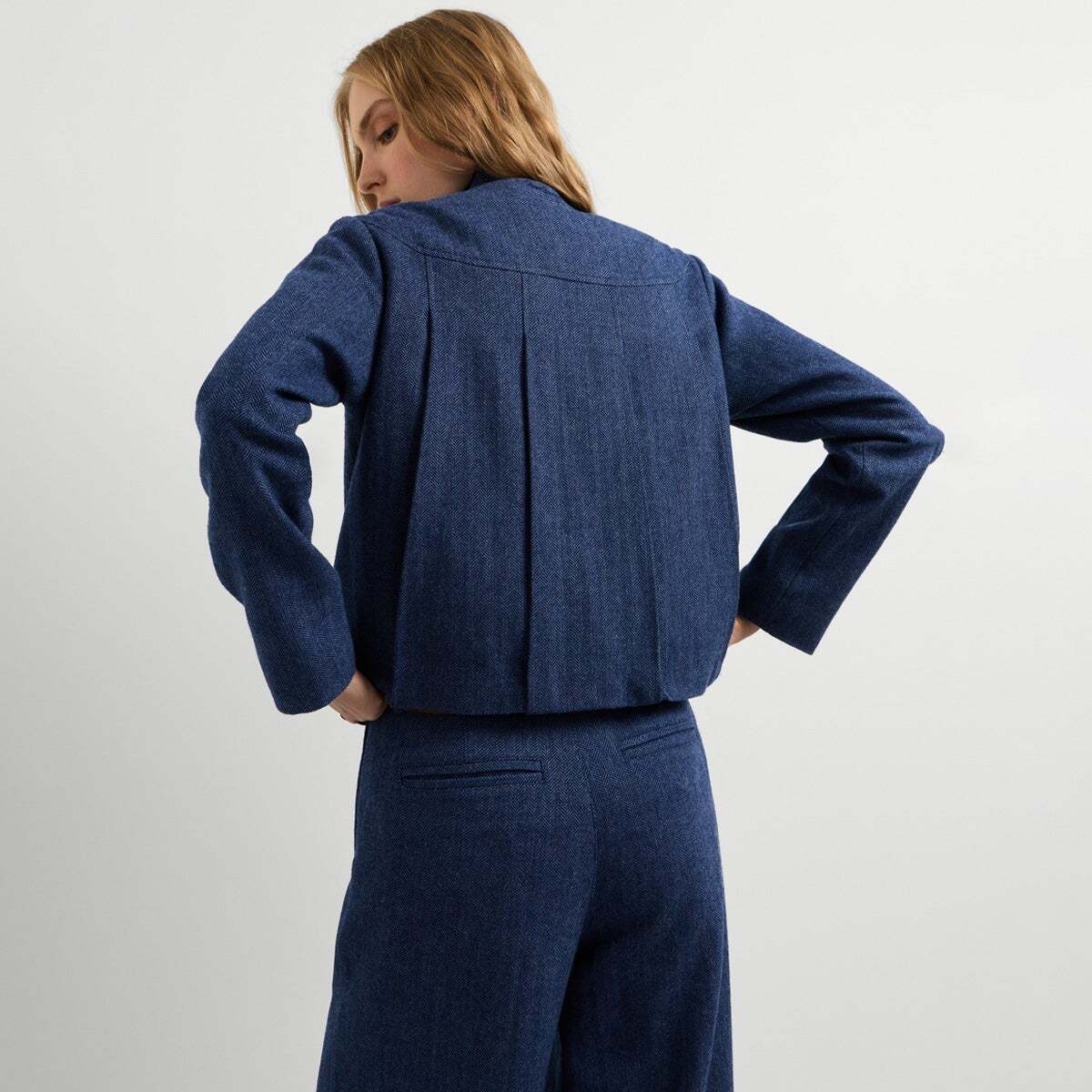 Veste À Chevrons À Col Montant bleu acier, PEPE JEANS