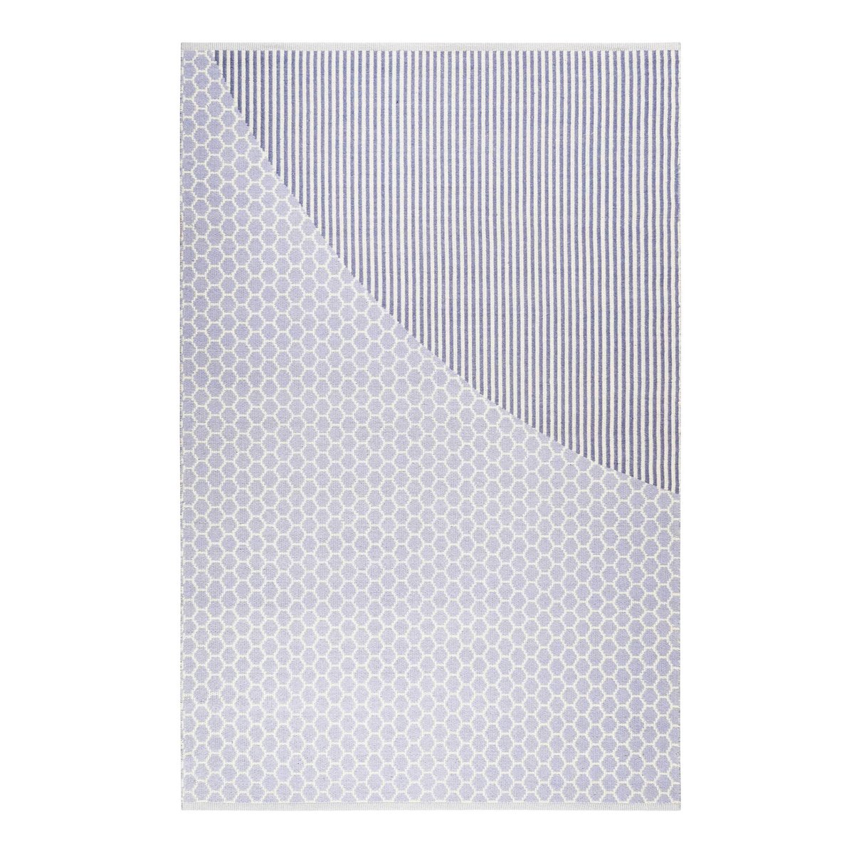 Tapis tissé main pure laine vierge et coton , EAST ATLANTA KELIM bleu, ESPRIT