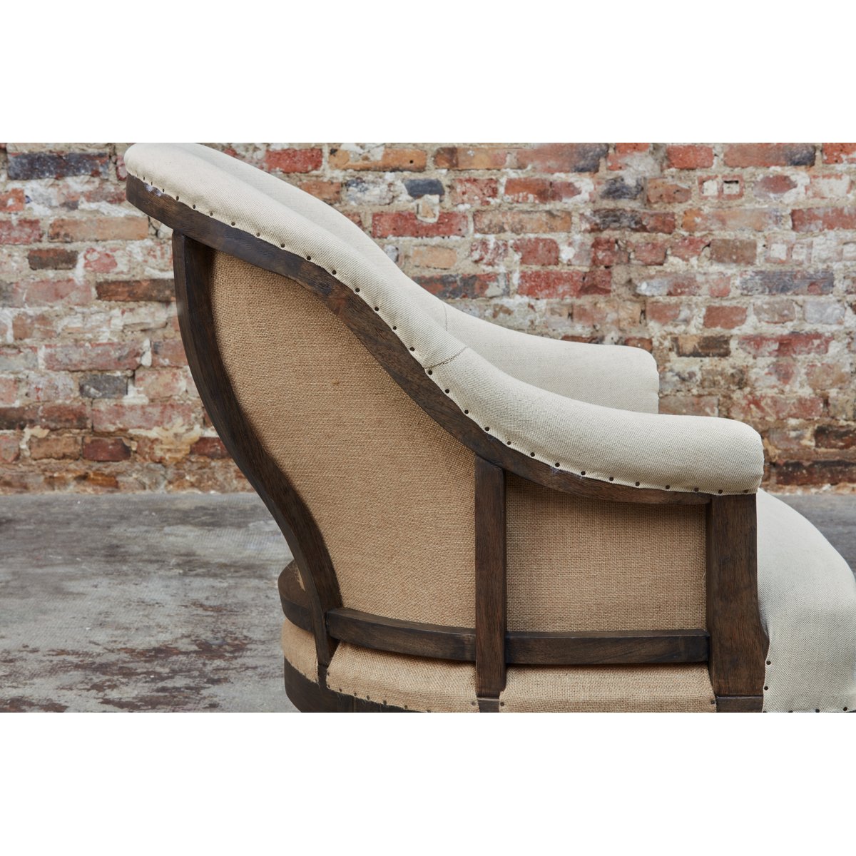 Fauteuil en lin et coton LÉONIE beige, PRODUIT INTERIEUR BRUT