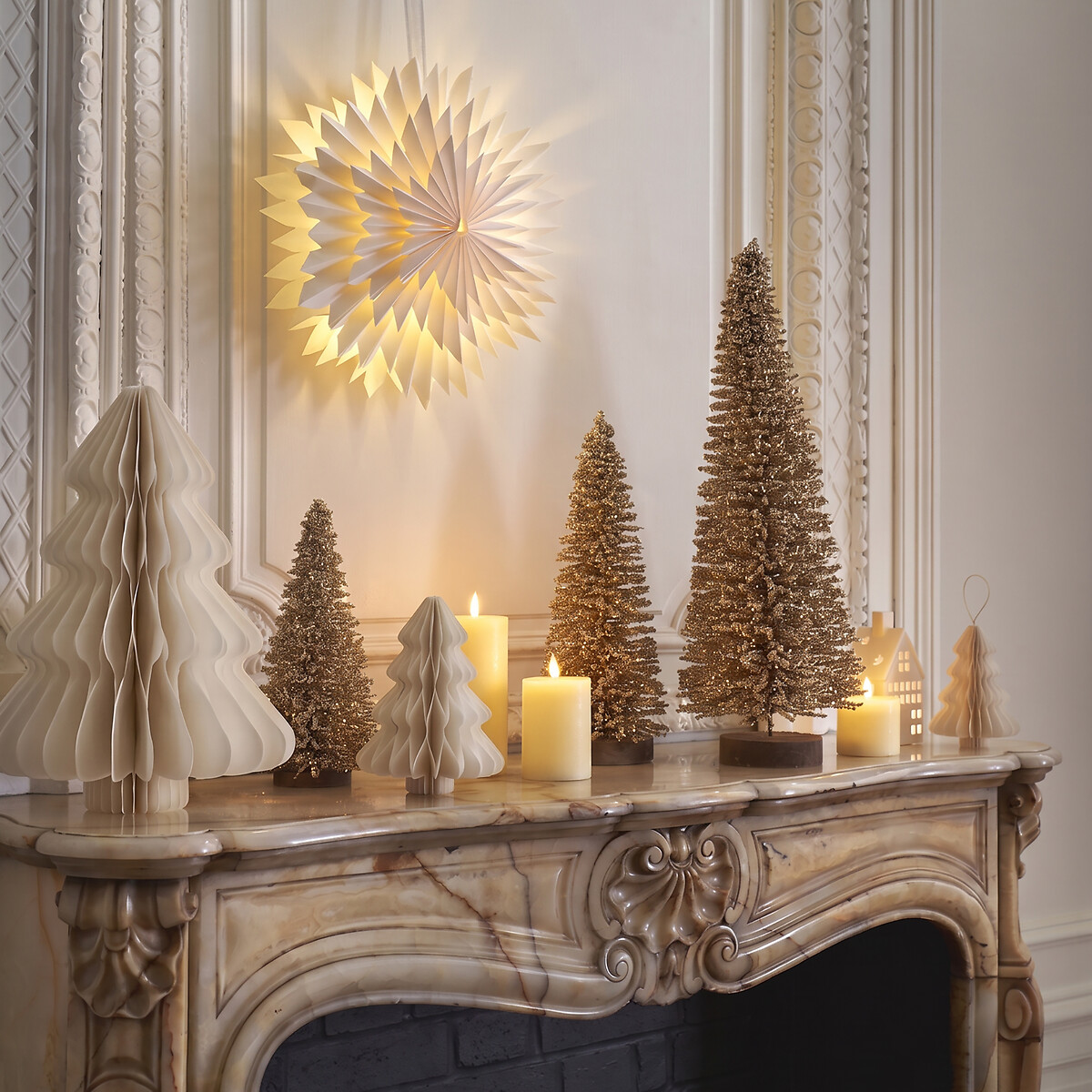 Lot de 2 sapins pliables, hauteur 20 cm, CASPAR blanc, LA REDOUTE INTERIEURS