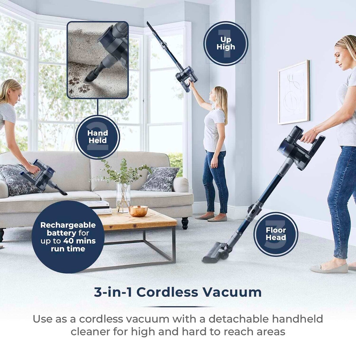 VL50 Evo Flexi-Pet Cordless Stick Vacuum Cleaner - T513015 blue, TOWER