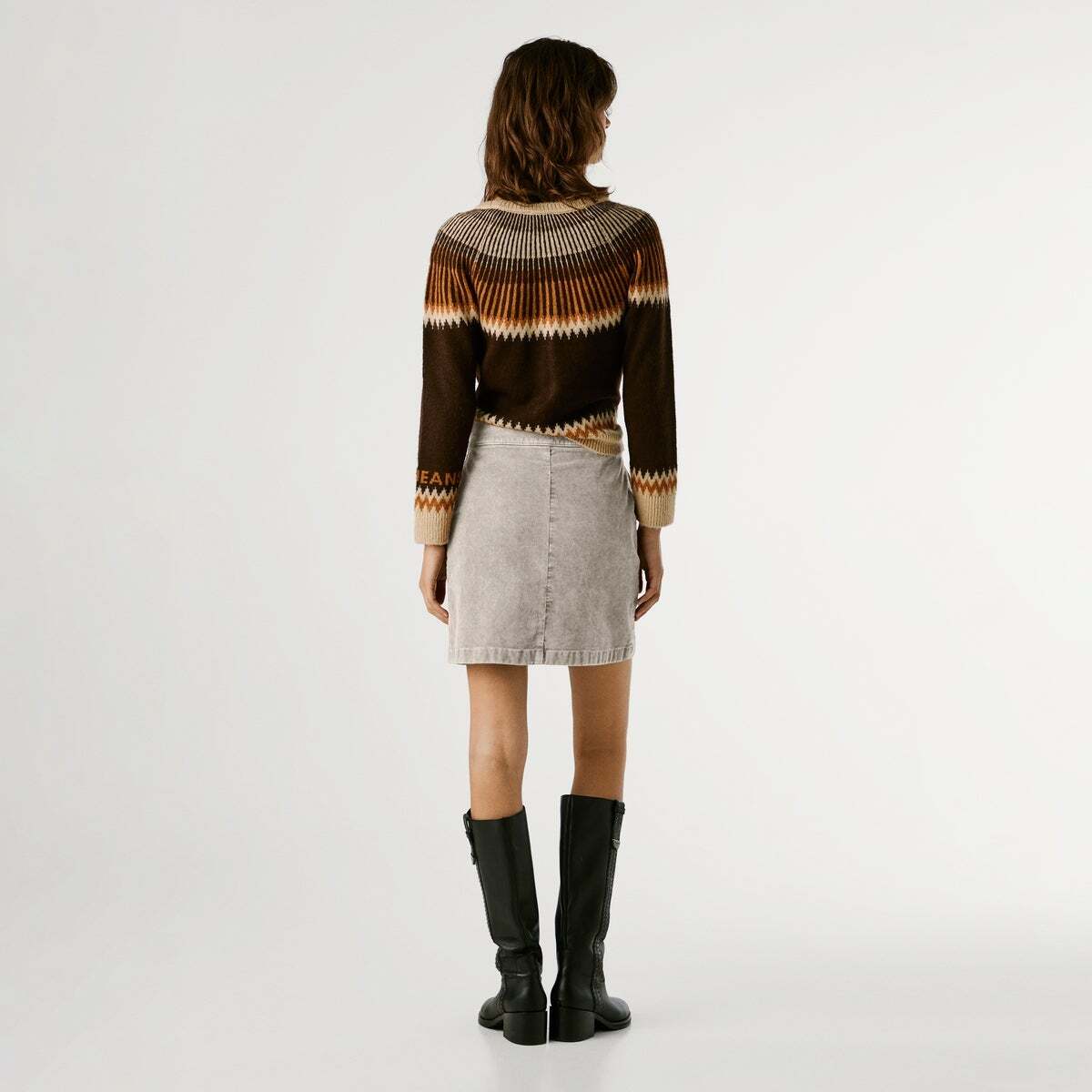 Jupe Courte En Velours Côtelé beige, PEPE JEANS