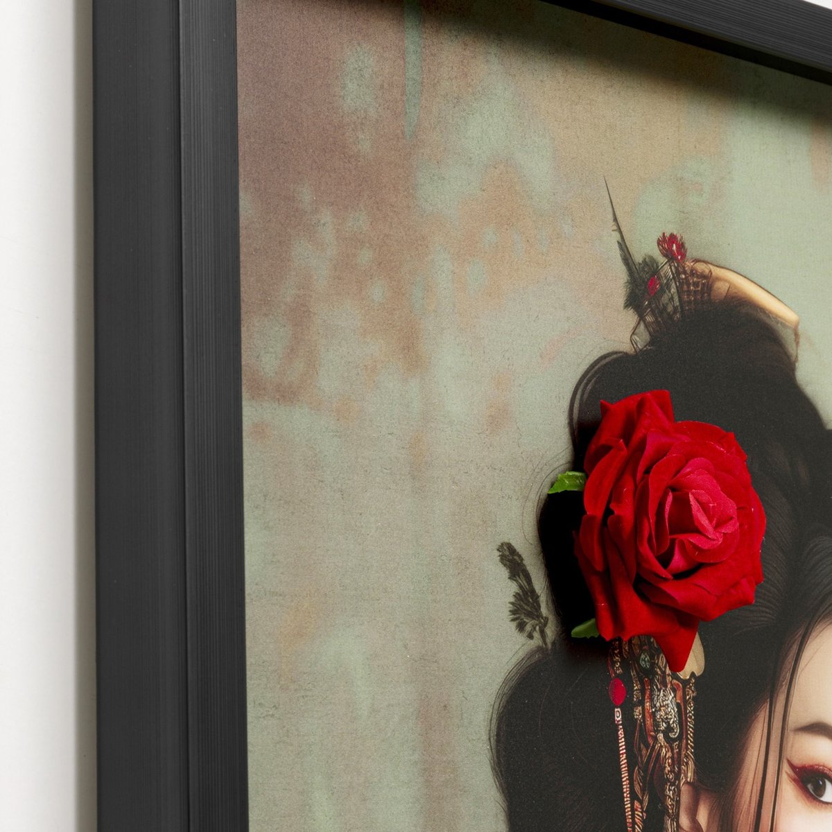 Tableau femme en kimono bouquet 3D multicolore, KARE DESIGN