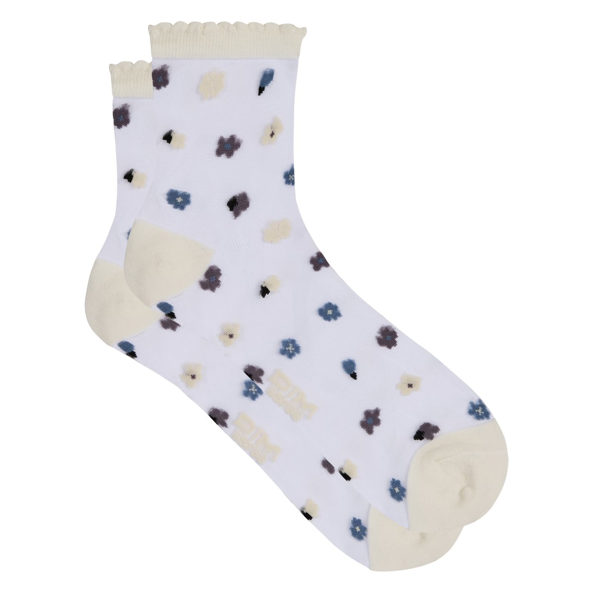 Chaussettes transparentes Socks Petal bleu, DIM