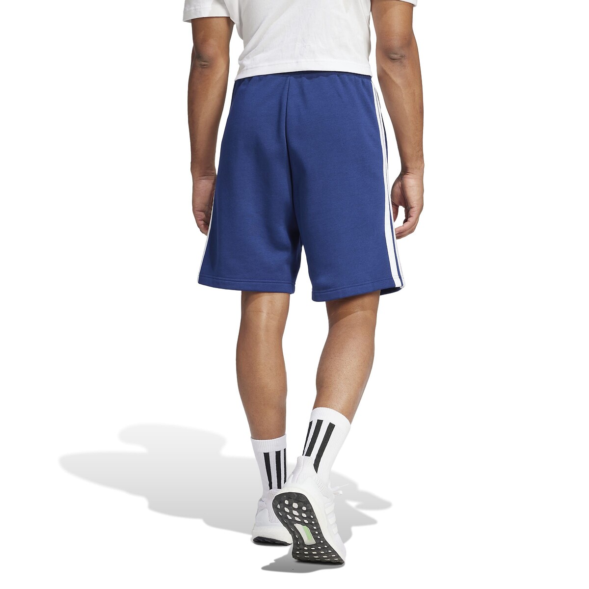 Short Essentiel 3 bandes en molleton bleu, ADIDAS SPORTSWEAR