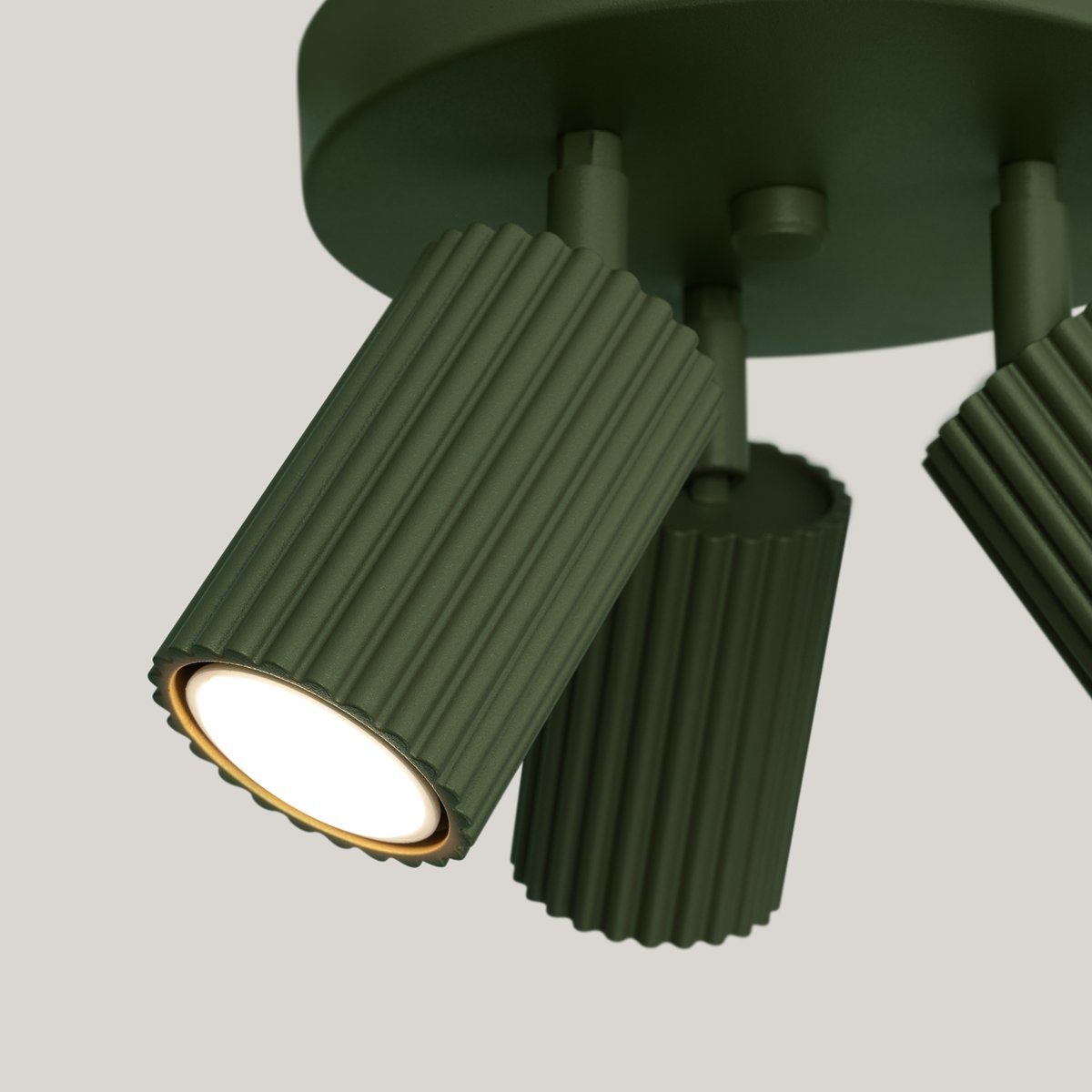 Plafonnier Aluminium Vert Olive GU10 3 Karbon vert, EDEN