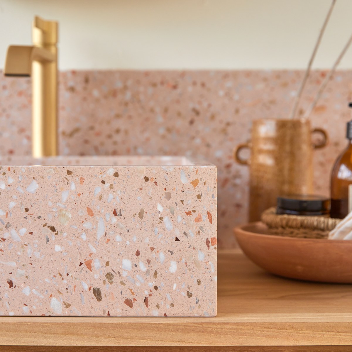 Vasque en Terrazzo premium, MADE rose, TIKAMOON