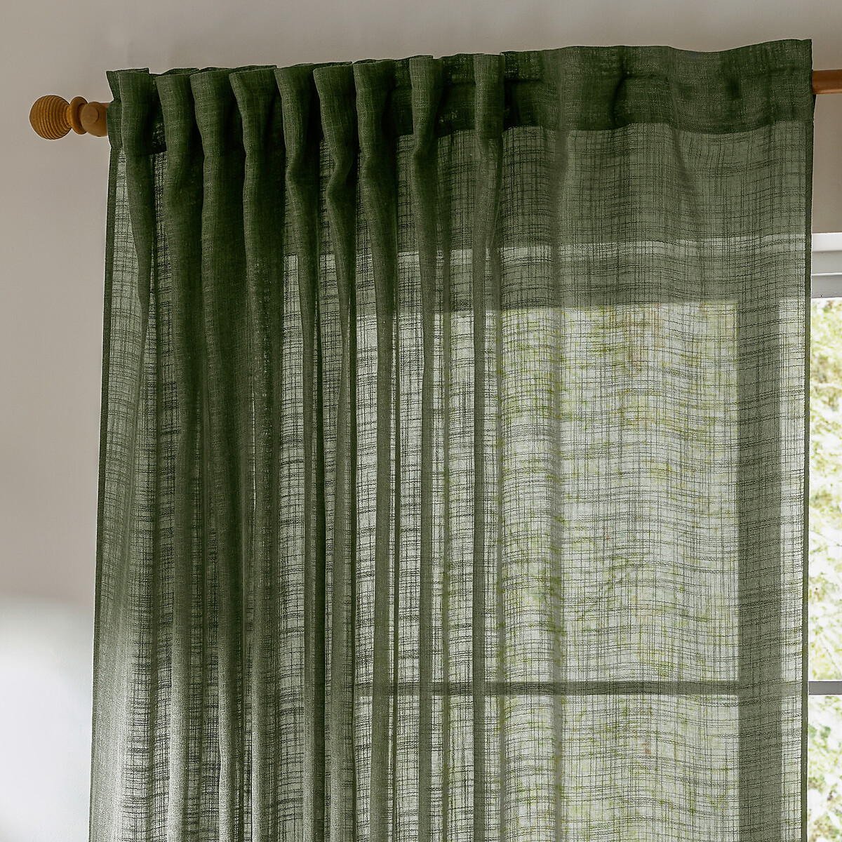 Cirrus Sheer Tab Top Curtain Panel forest green, YARD