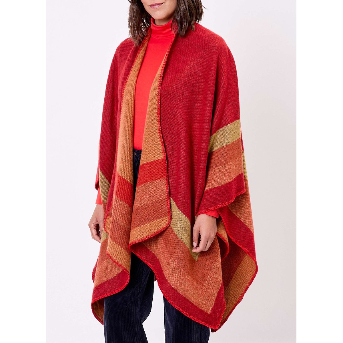 Poncho imprimé réversible WALDO rouge fluo waldo, LA FIANCÉE