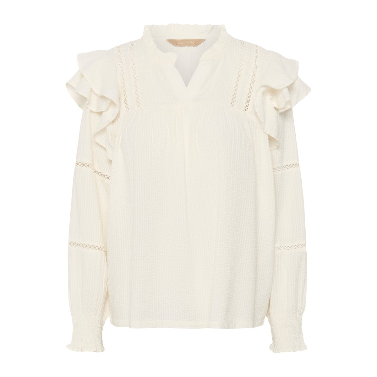Blouse à manches longues blanc spring gardenia, CULTURE