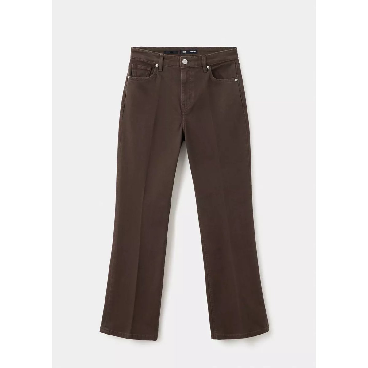 Jean Sienna flare crop chocolat, MANGO