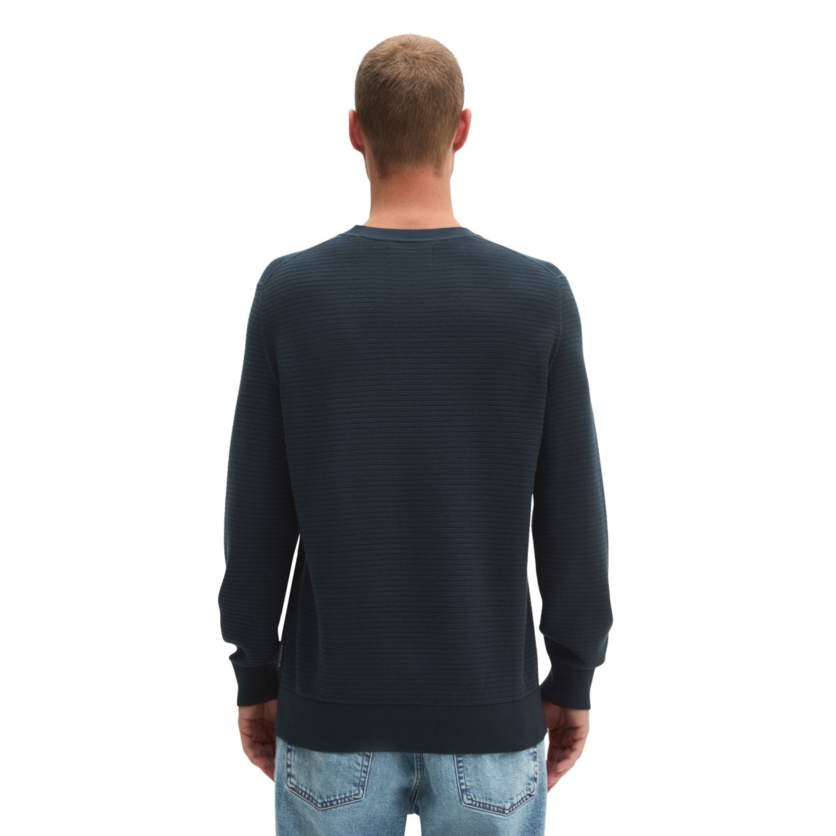 Pull coupe classique avec nervure transversale intelligente gris foncé, MARC O'POLO