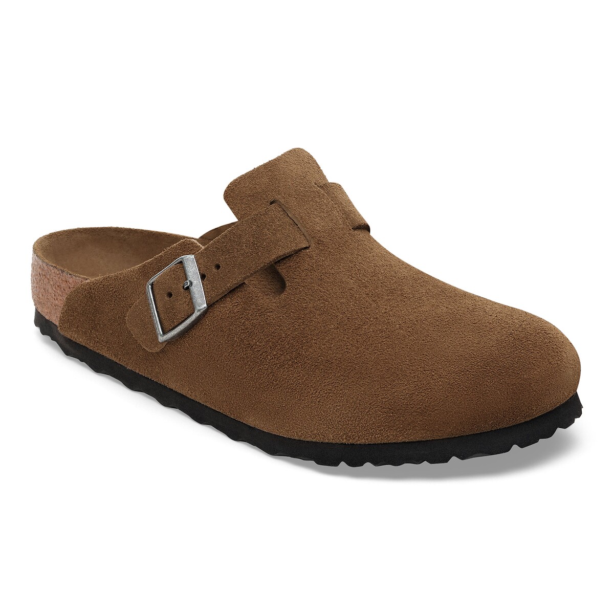Sabots BOSTON en cuir suédé marron, BIRKENSTOCK