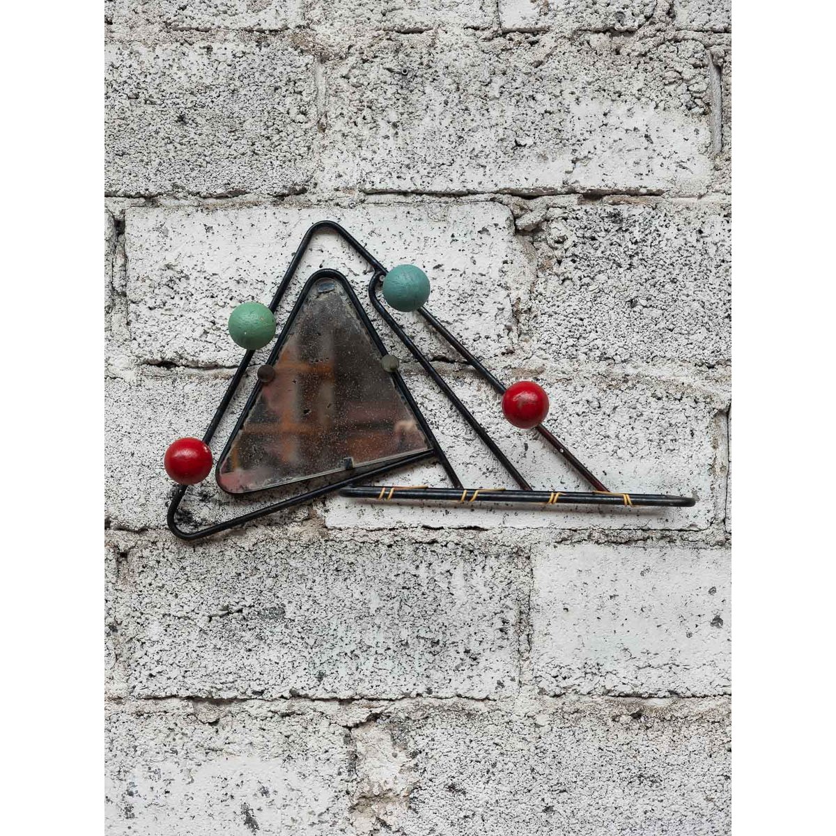 Miroir triangulaire Igor N°1100 - Bon état noir, DEBONGOUT