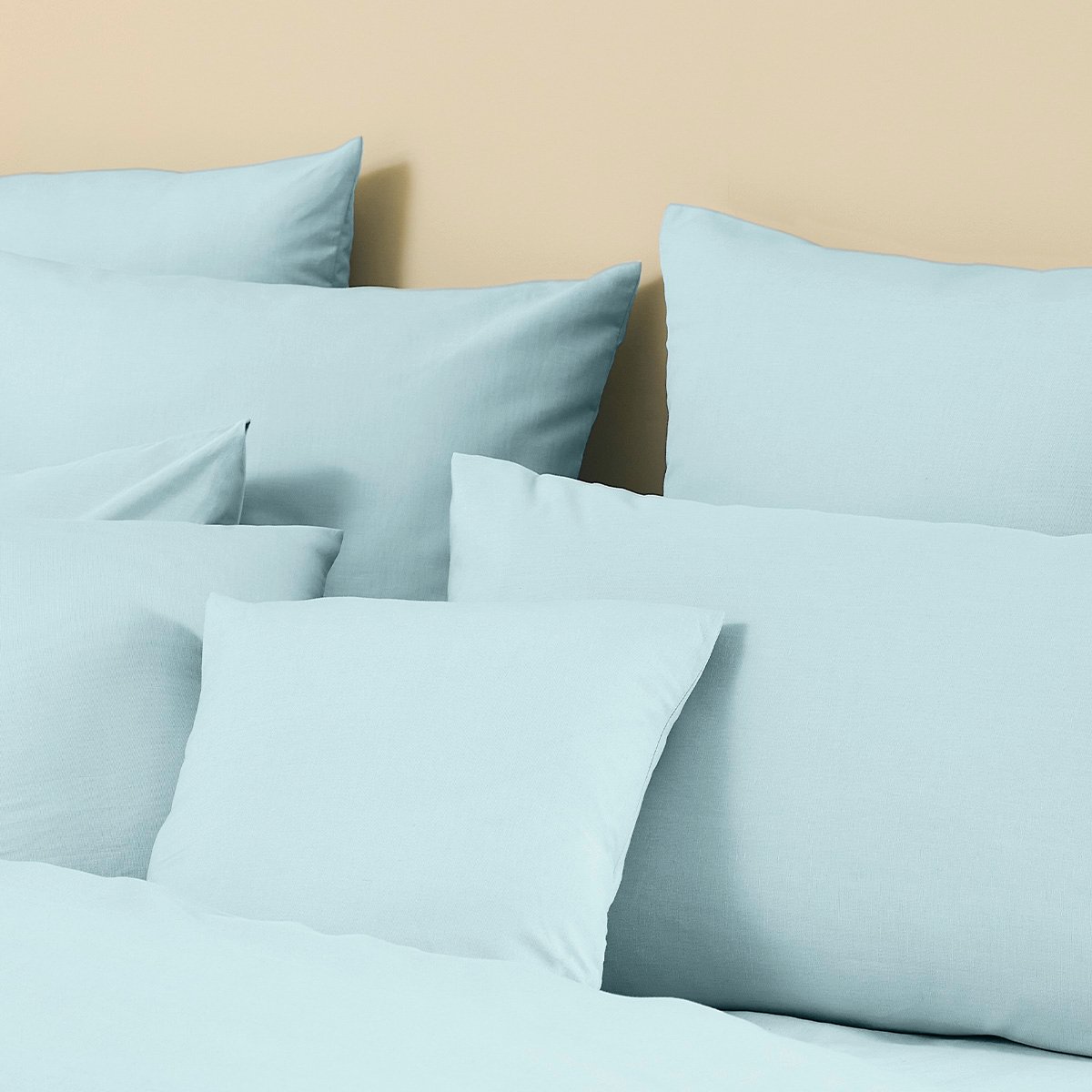 Taie d'oreiller lin & coton LE METIS FRANCAIS aqua, GARNIER THIEBAUT