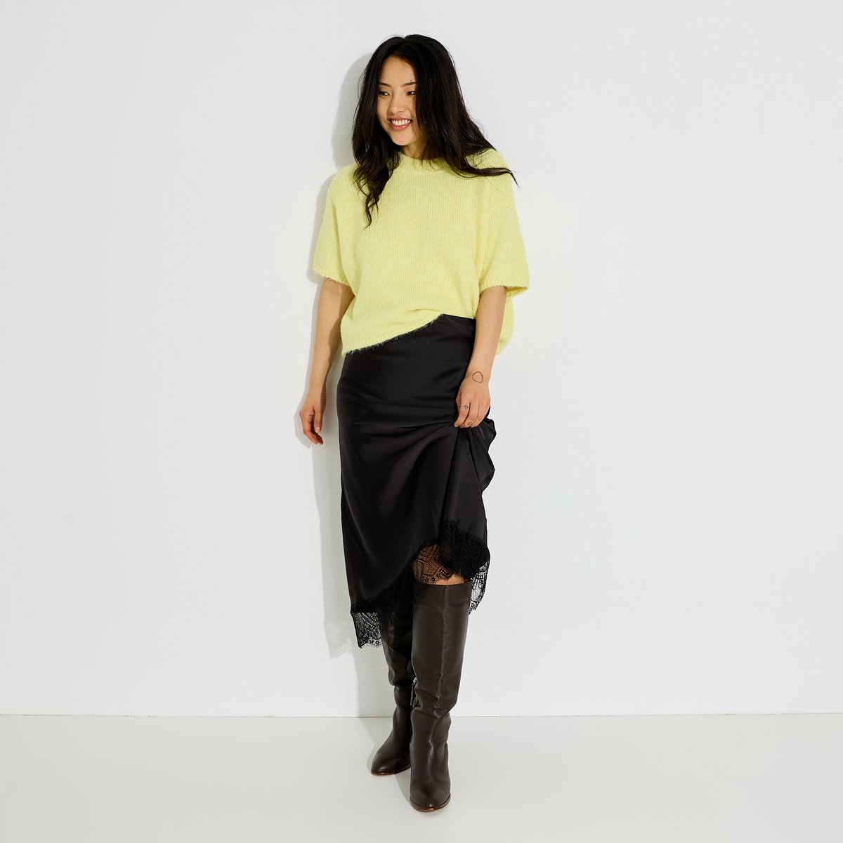 Pull manches courtes jaune, GRAIN DE MALICE
