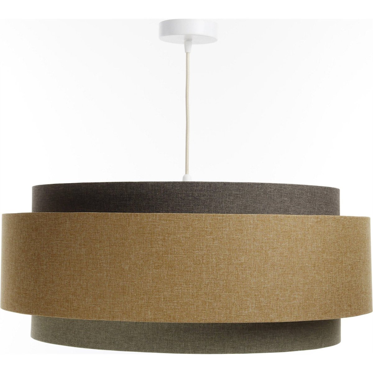 Suspension en tissu ronde, BOHO ELEGANT beige crème texturé, BPS KONCEPT
