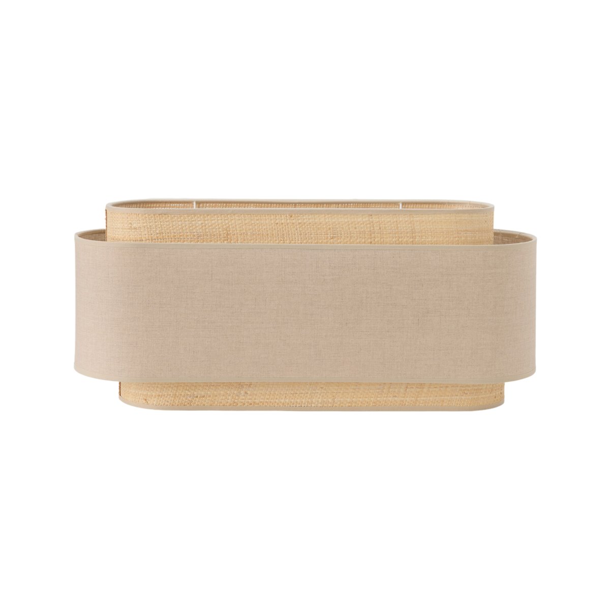 Abat-jour pour suspension naturelle double ovale rabanne et lin beige - RIHANNA beige, CAMIF