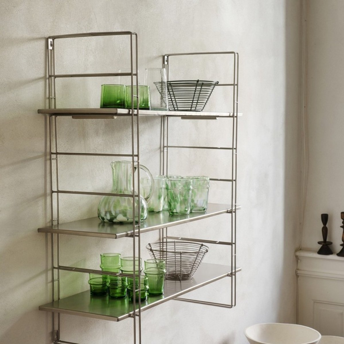 Etagère murale acier style industriel argent, MADAM STOLTZ