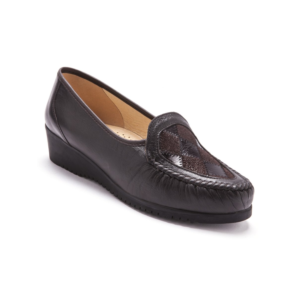 Mocassins en cuir ultra souples noir, PEDICONFORT