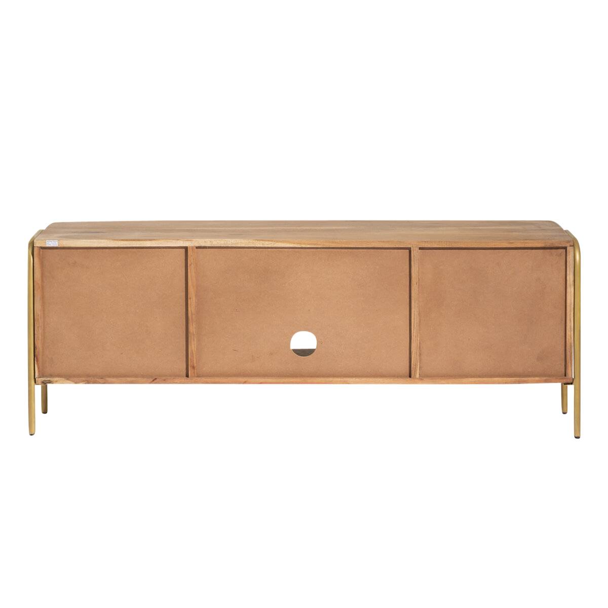 Meuble TV en bois d'acacia ANDRÈS bois foncé, MADE IN MEUBLES 