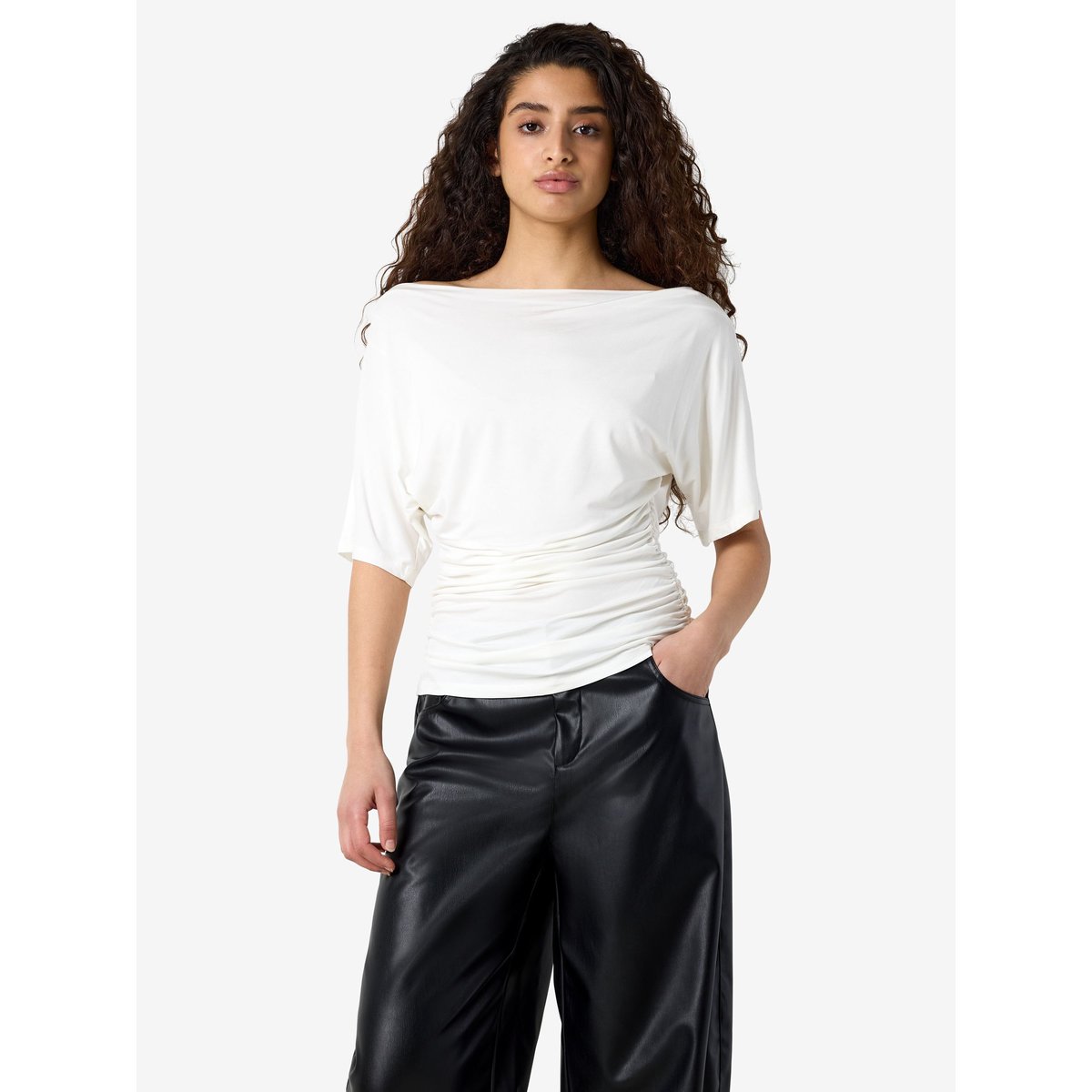 Haut Asymétrique blanc - bright white1, NOISY MAY