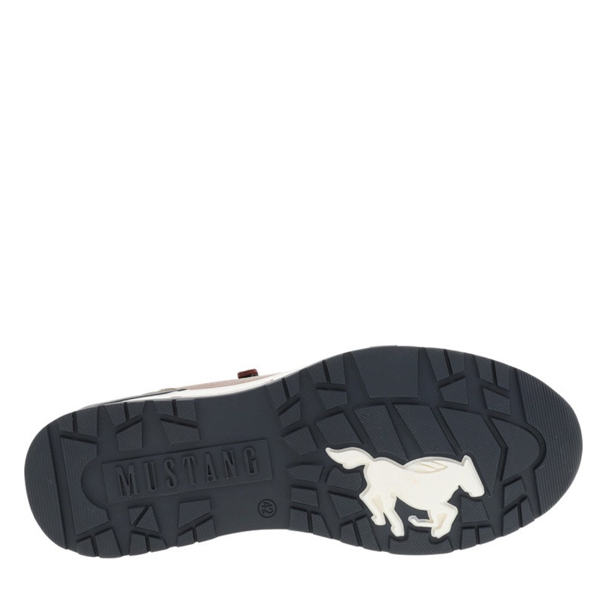 Baskets cognac à talon plat avec des lacets et un zip latéral brun, MUSTANG