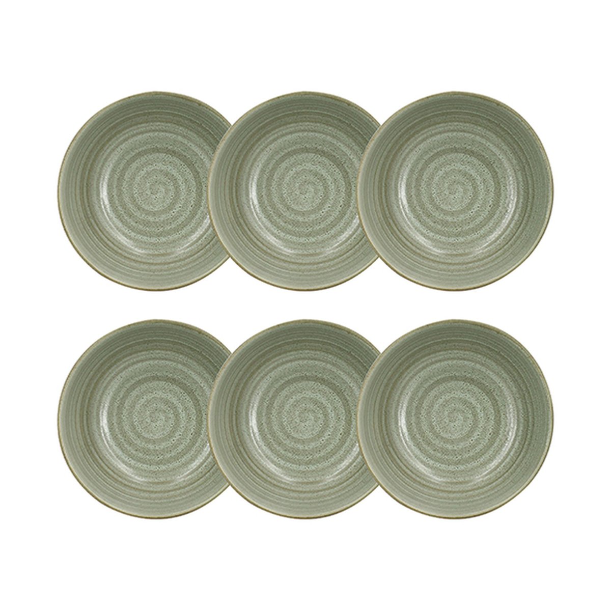 Lot de 6 bols 90cl en grès, TURBOLINO vert, NOVASTYL