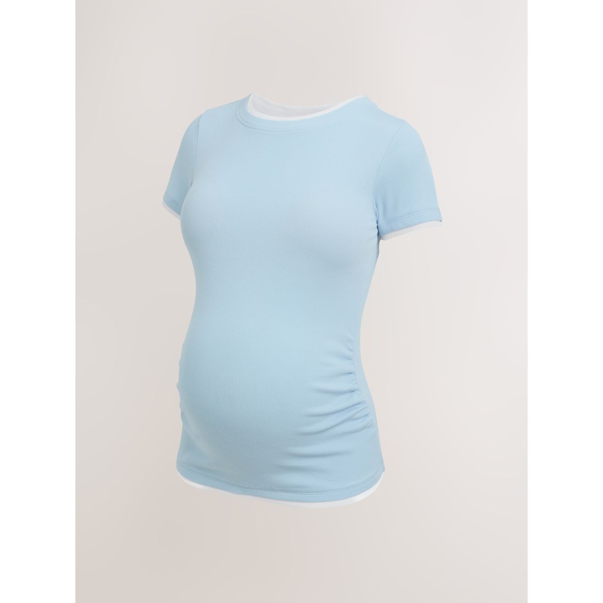 T-shirt froncé à manches courtes maternité bleu, NEXT