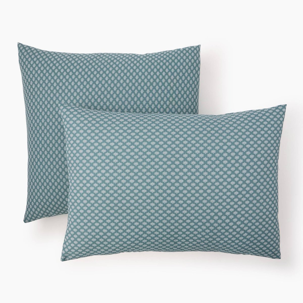 Taie d'oreiller imprimée, coton bio algue, MONOPRIX
