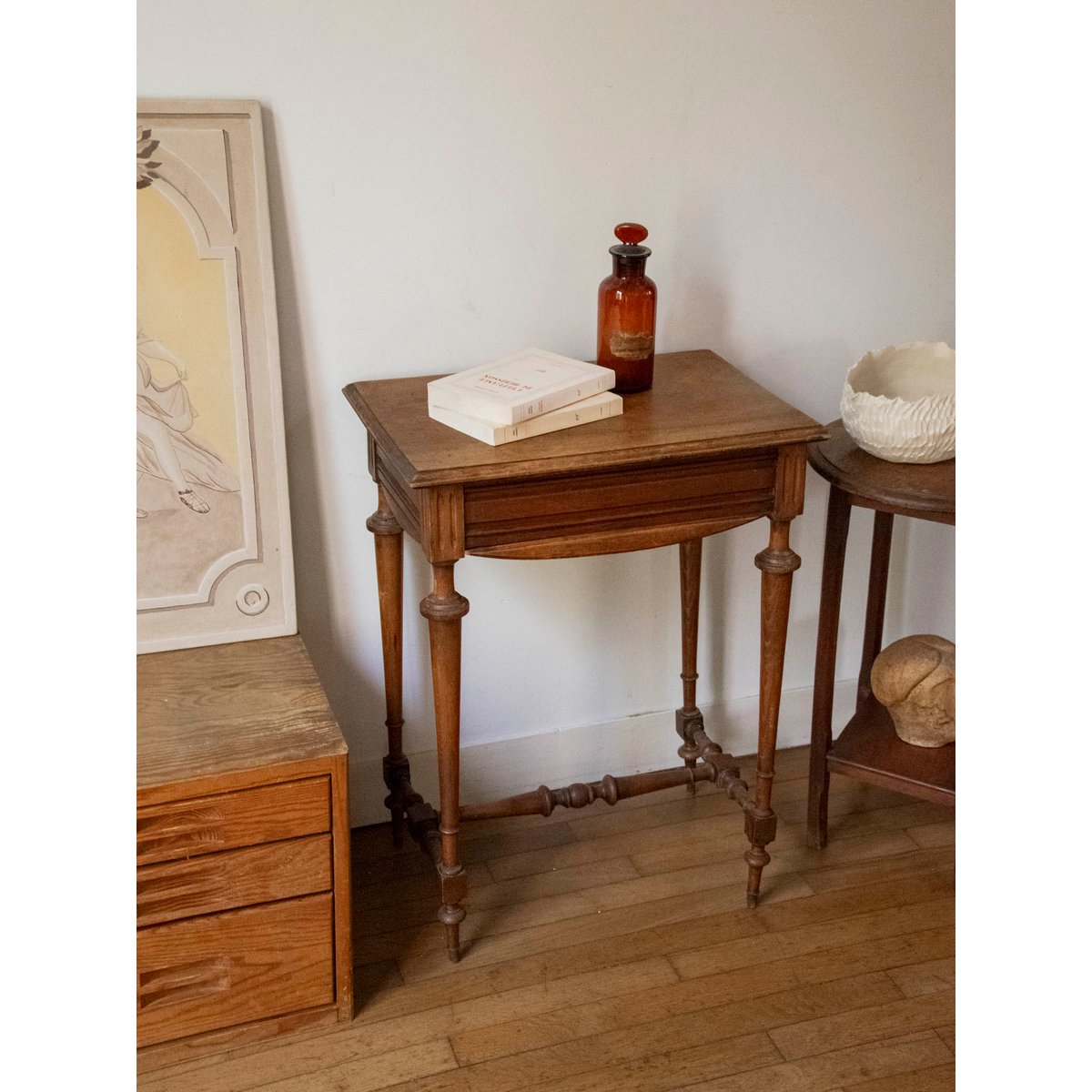 Coiffeuse au bois sculpté Louise N°337 - Bon état bois foncé, DEBONGOUT