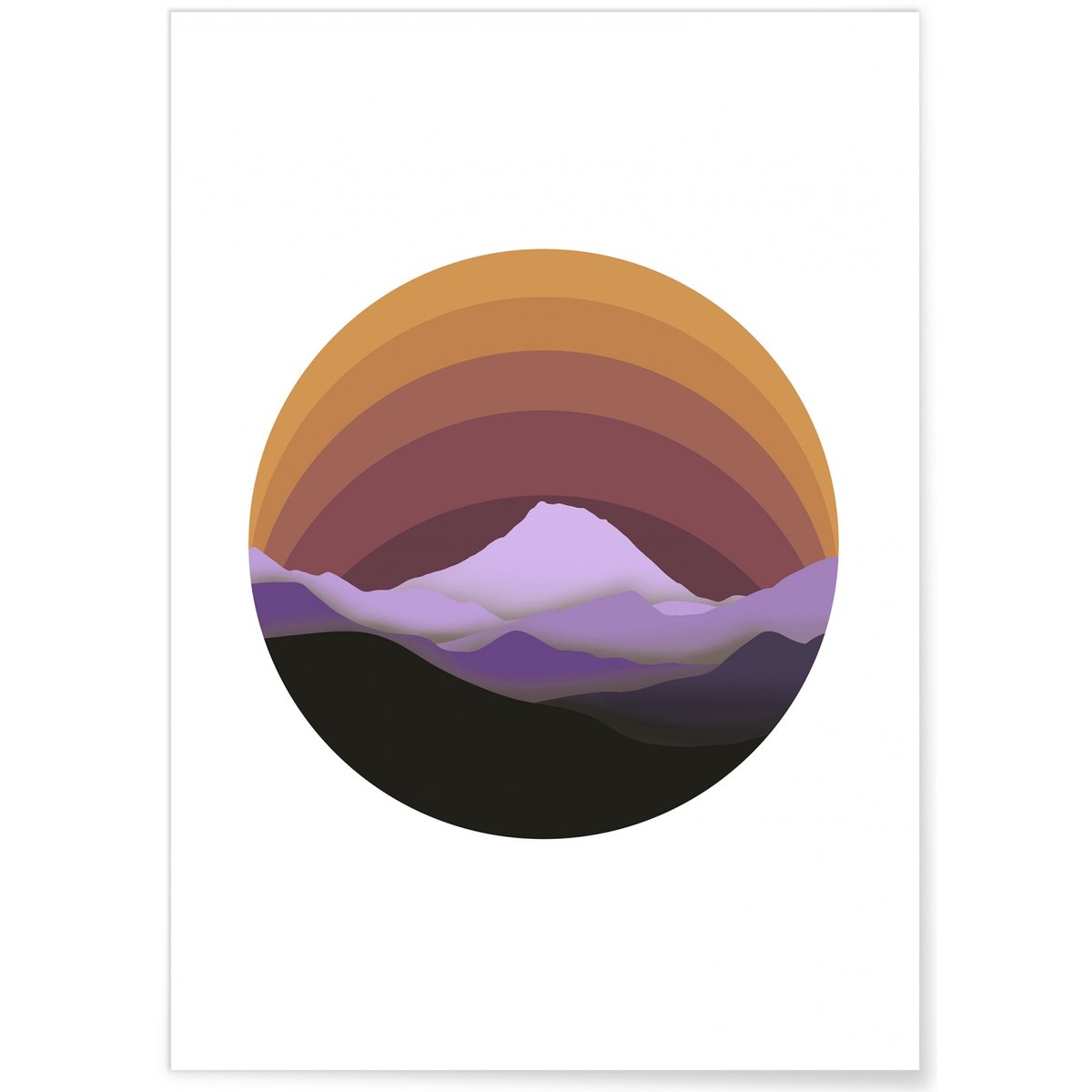 Affiche Landscape Circle blanc, L'AFFICHERIE