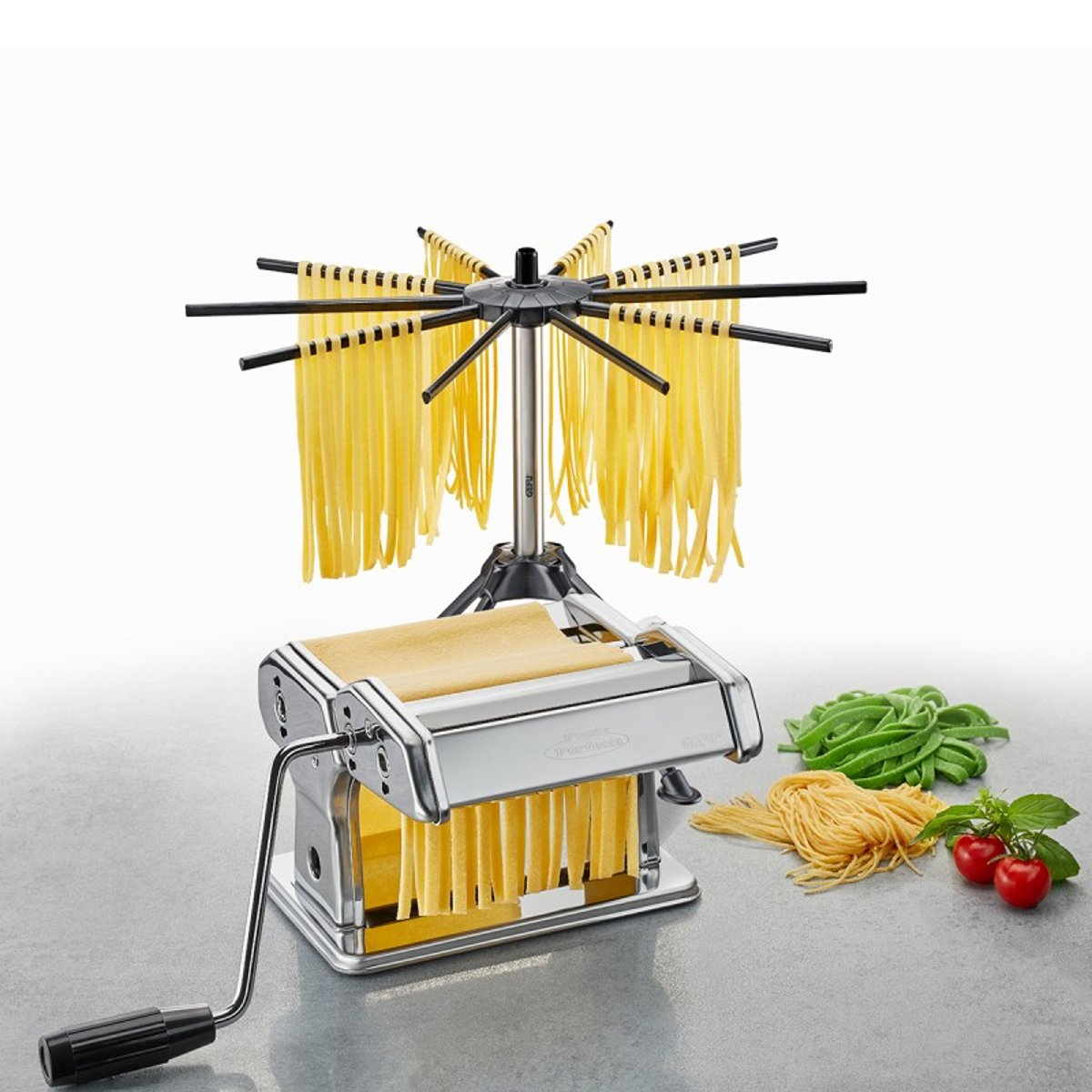 Machine à pâtes pasta perfetta + séchoir à pâtes diverso couleur unique, GEFU