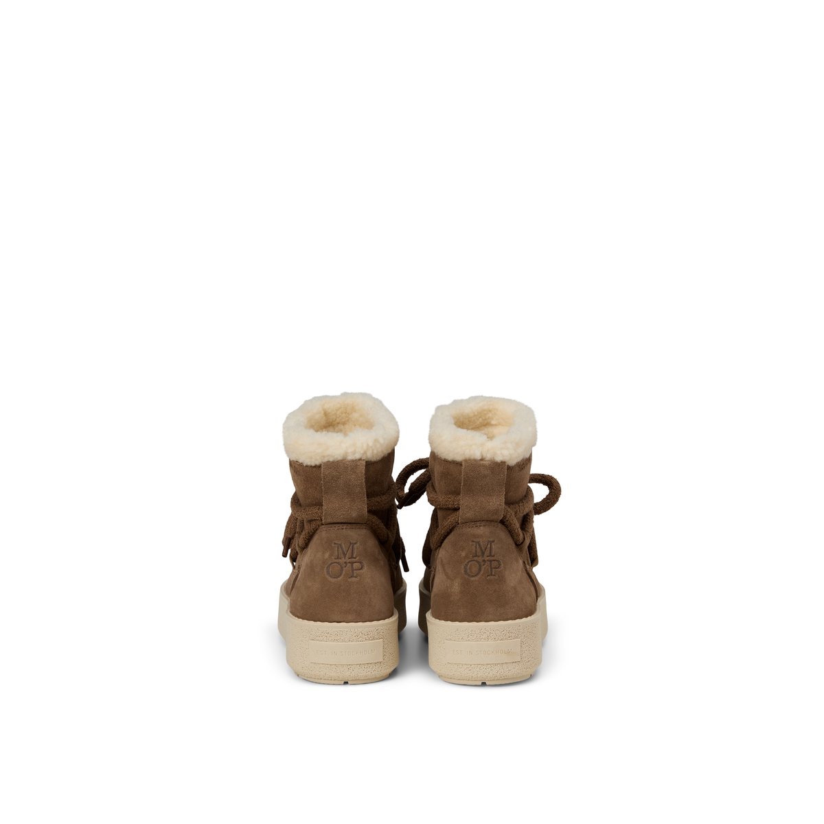 Bottes d'hiver modèle Pia en cuir velours huilé marron, MARC O'POLO