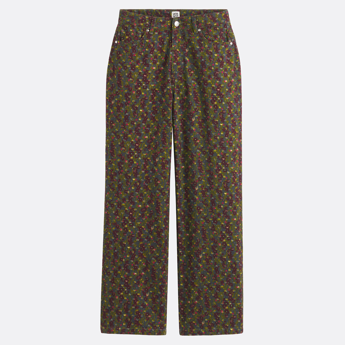 Floral Wide Leg Trousers with High Waist green print, LA REDOUTE COLLECTIONS
