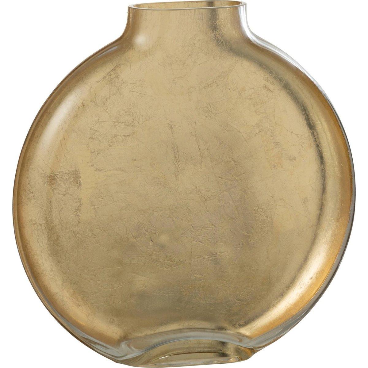Vase rond en verre soufflé transparent doré, RECOLLECTION