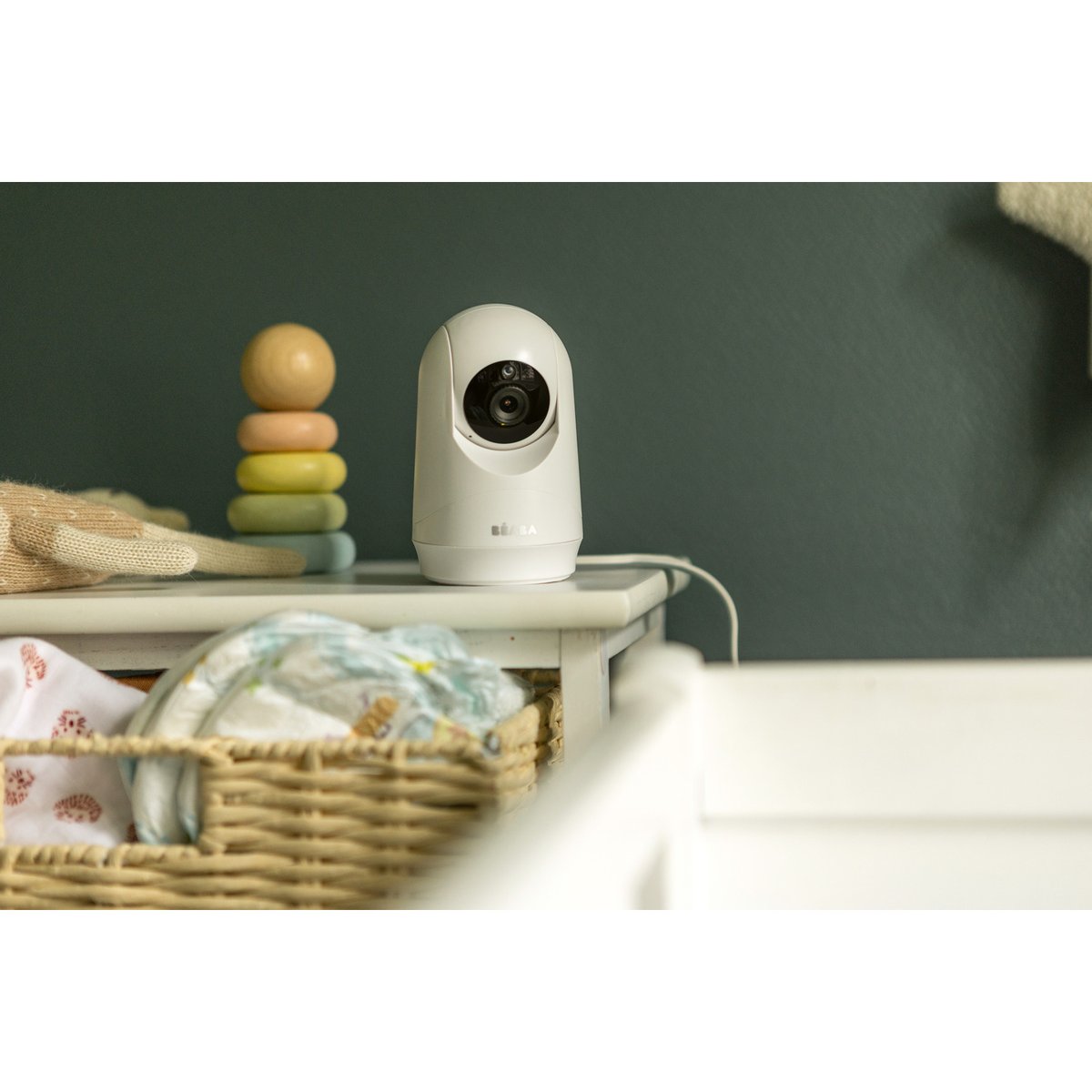 Caméra additionnelle rotative 360° compatible écoute bébé ZEN PLUS 2 blanc, BEABA