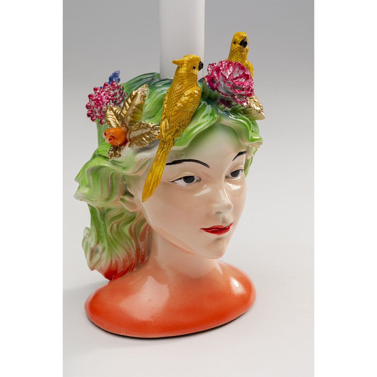 Chandelier femme et perroquets multicolore, KARE DESIGN