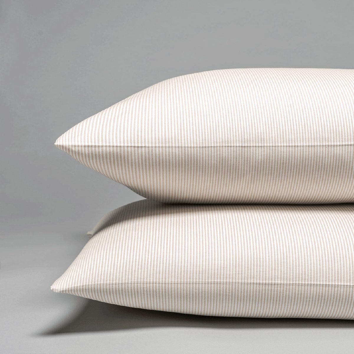 Taie d'oreiller oxford en coton tissé 120 fils - 300tc BIARRITZ blanc | beige, COTTON & CO