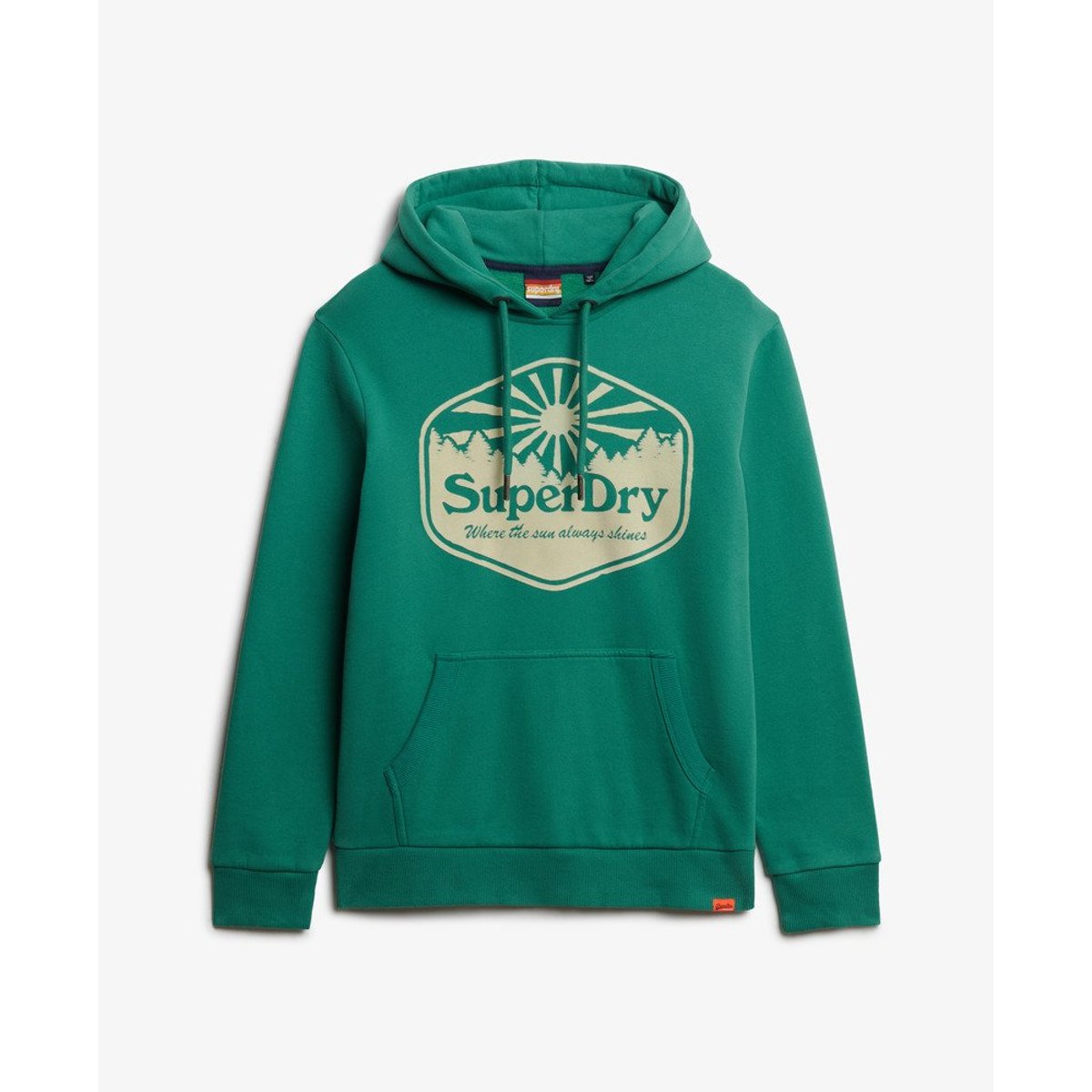 Sweat à capuche Sun vert pinède, SUPERDRY