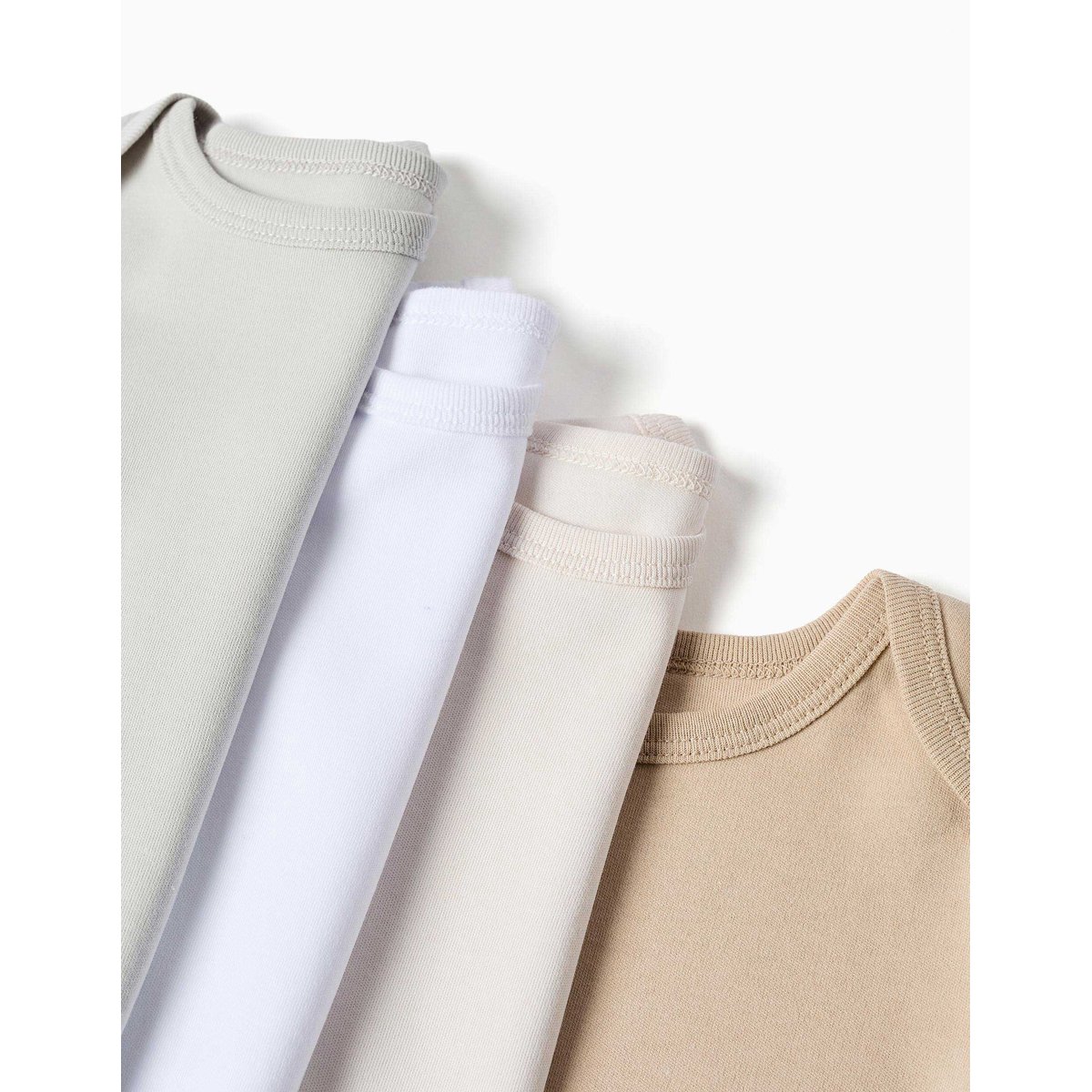 Lot de 4 bodies à emmanchures américaines en coton peigné multicolore, ZIPPY