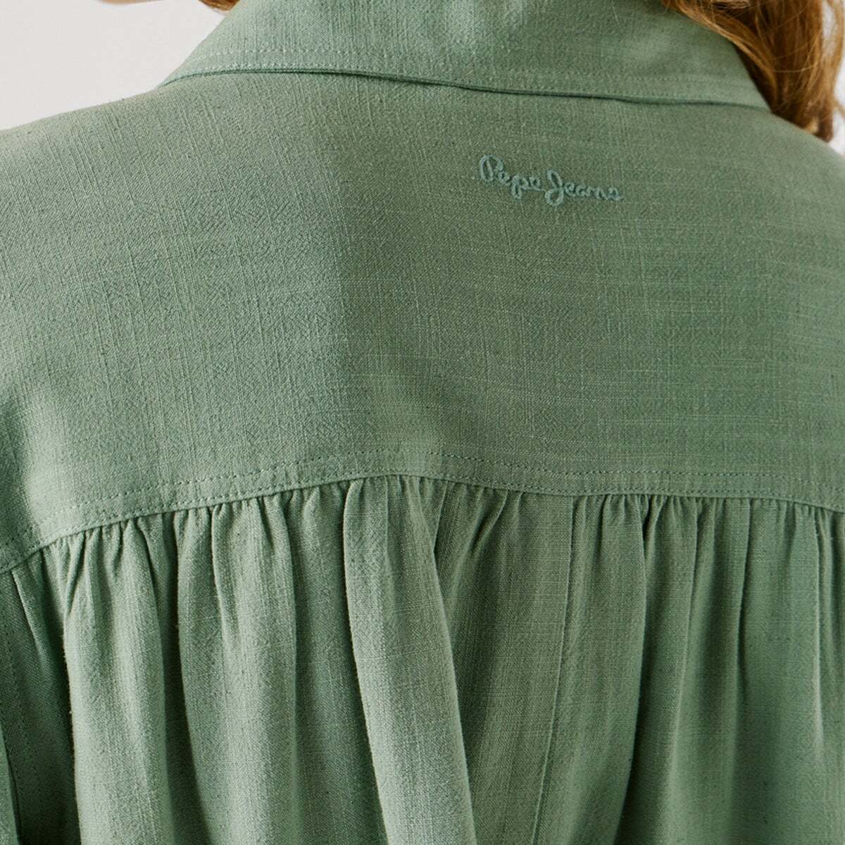 Veste Bomber À Col Chemise vert de blanc de javel, PEPE JEANS