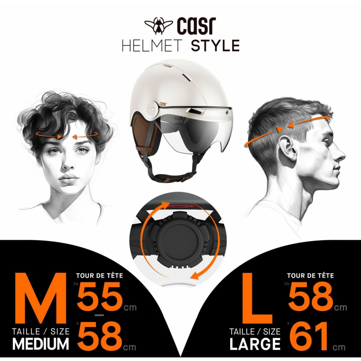 Casque Style crème taille L beige, CASR
