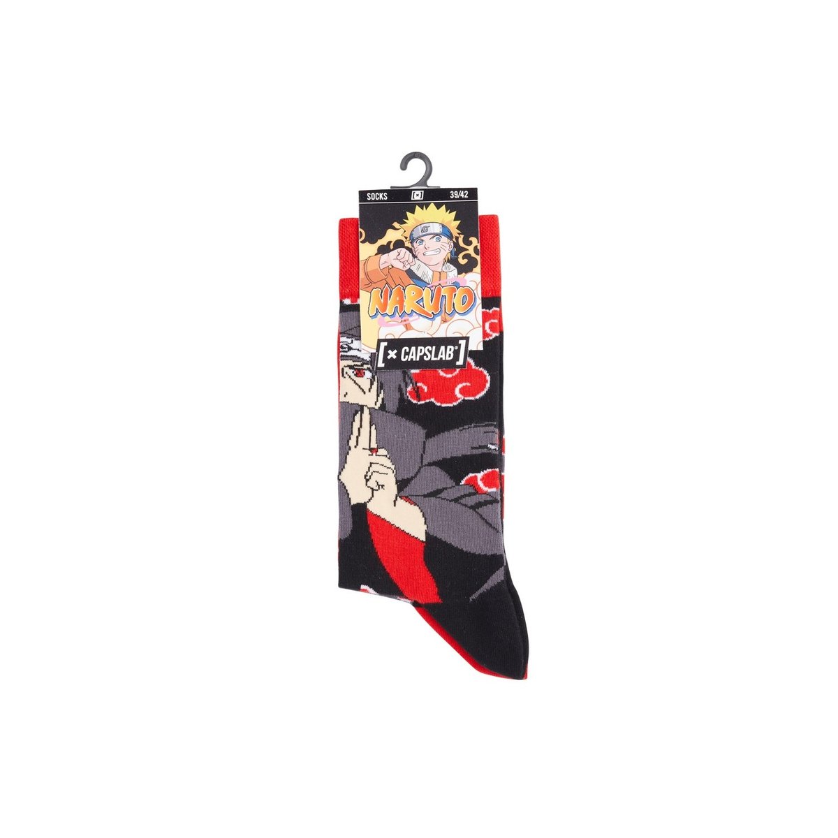 Chaussette Fantaisie Coton Naruto Shippuden Itachi noir/rouge, CAPSLAB