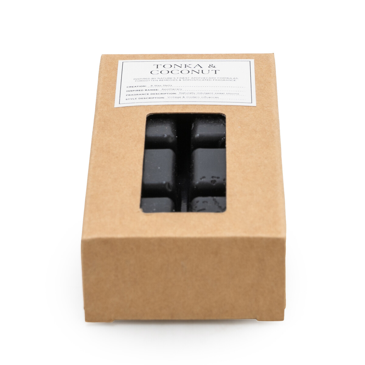 Pack of 8 Apothecary Tonka & Coconut Wax Melts black, SO'HOME