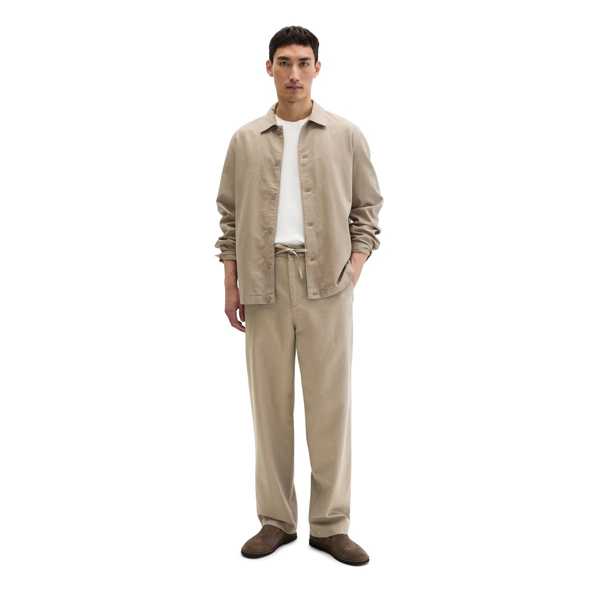 Survêtement en mélange de TENCEL™ Lyocell et de lin beige, MARC O'POLO