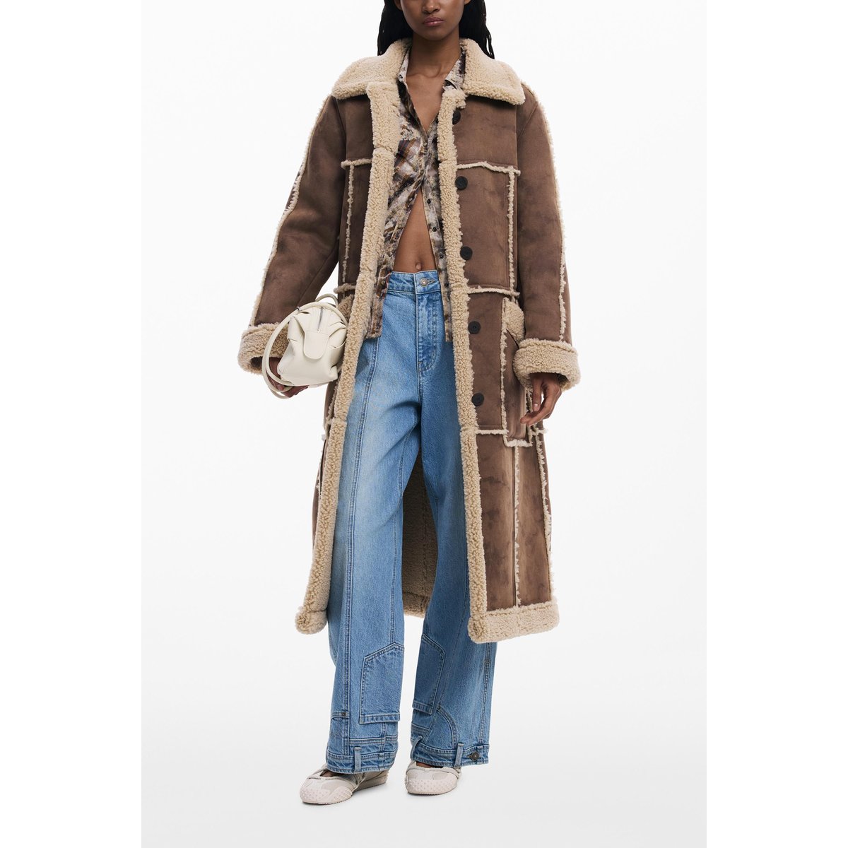 Manteau effet peau marron, DESIGUAL